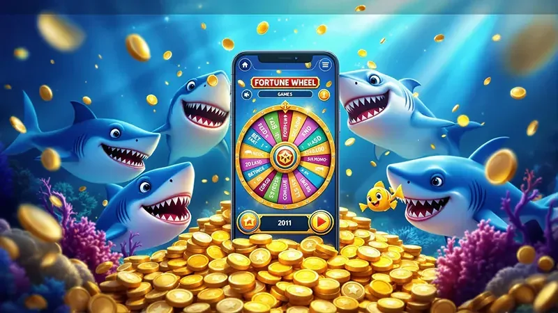 Adegan bawah laut dengan ikan sebagai sasaran permainan arcade mobile