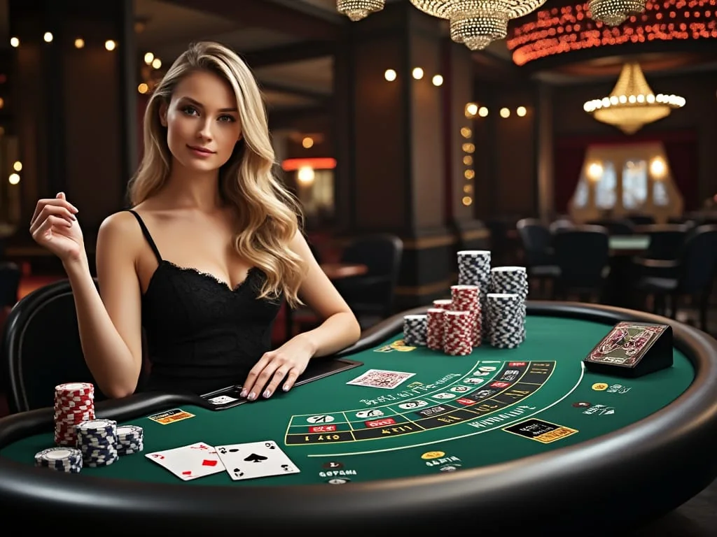 Meja dealer kasino live dalam suasana permainan TOP1TOTO